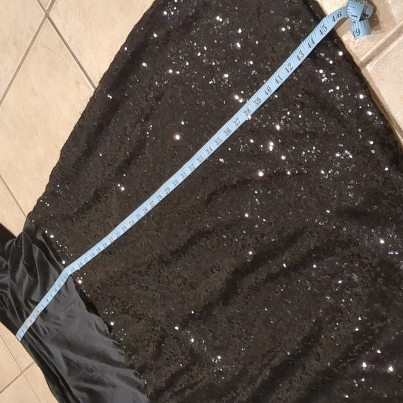Eloquii Black Velvet Sequin Dress - Picture 3 of 5